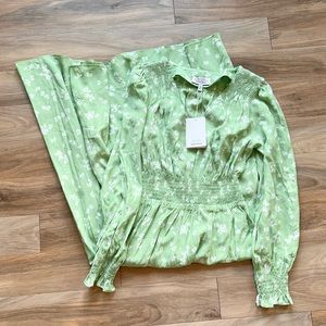 NWT & Other Stories Floral Dress Midi Long Sleeve Stretchy Cottagecore Size 6 38